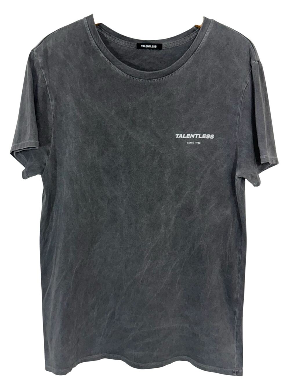 Talentless Men's Washed Gray Circle Logo Short Sleeve T-Shirt Tee Size M